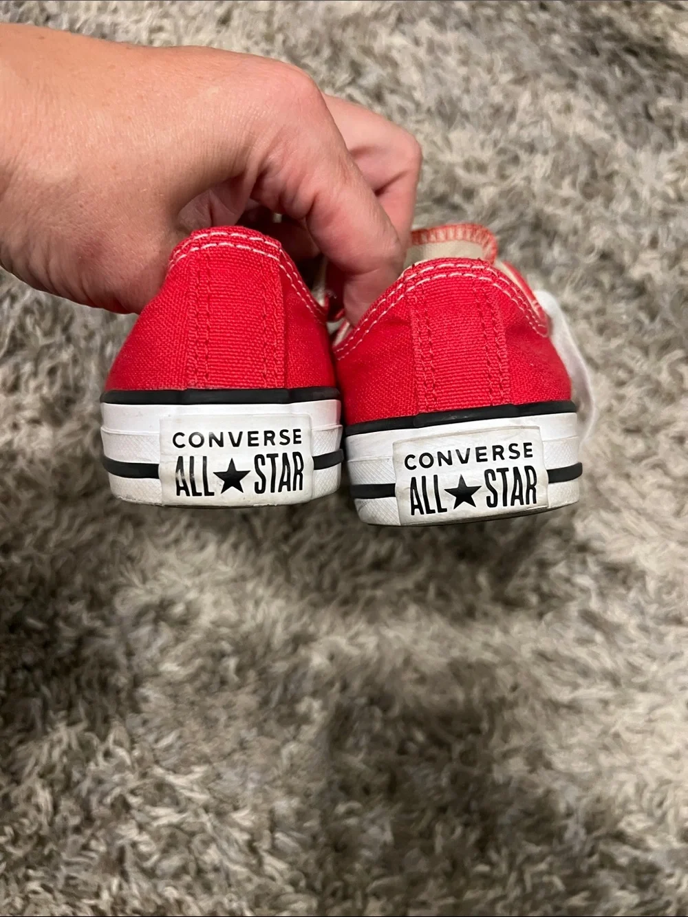 Converse Low Top Sneakers in Red and White